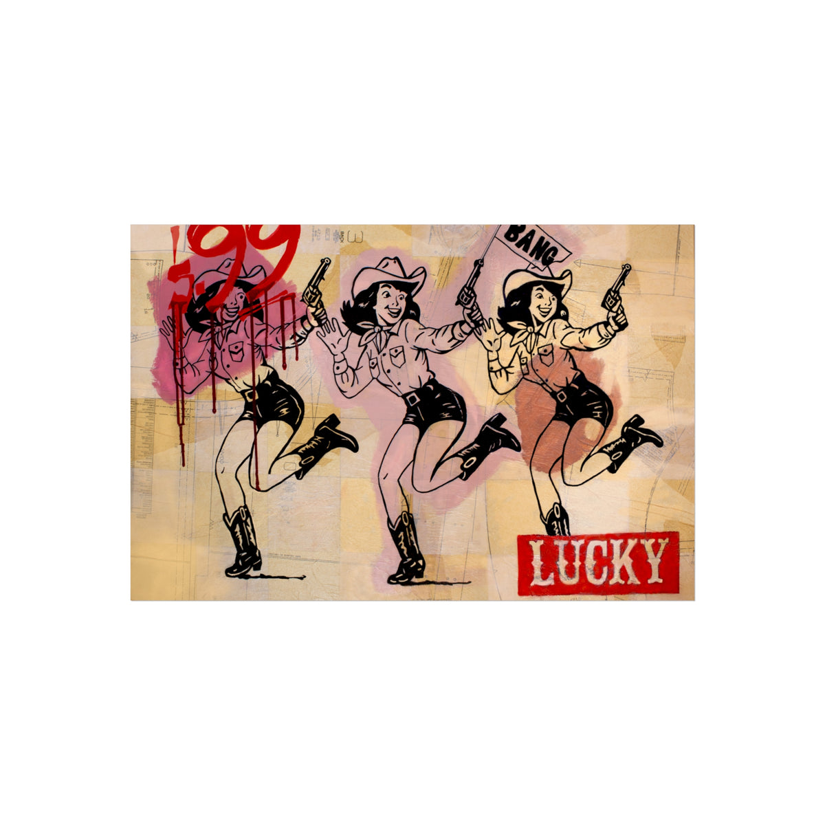 Cowgirl Roulette Limited Print Jess Sinclair-Sands Art
