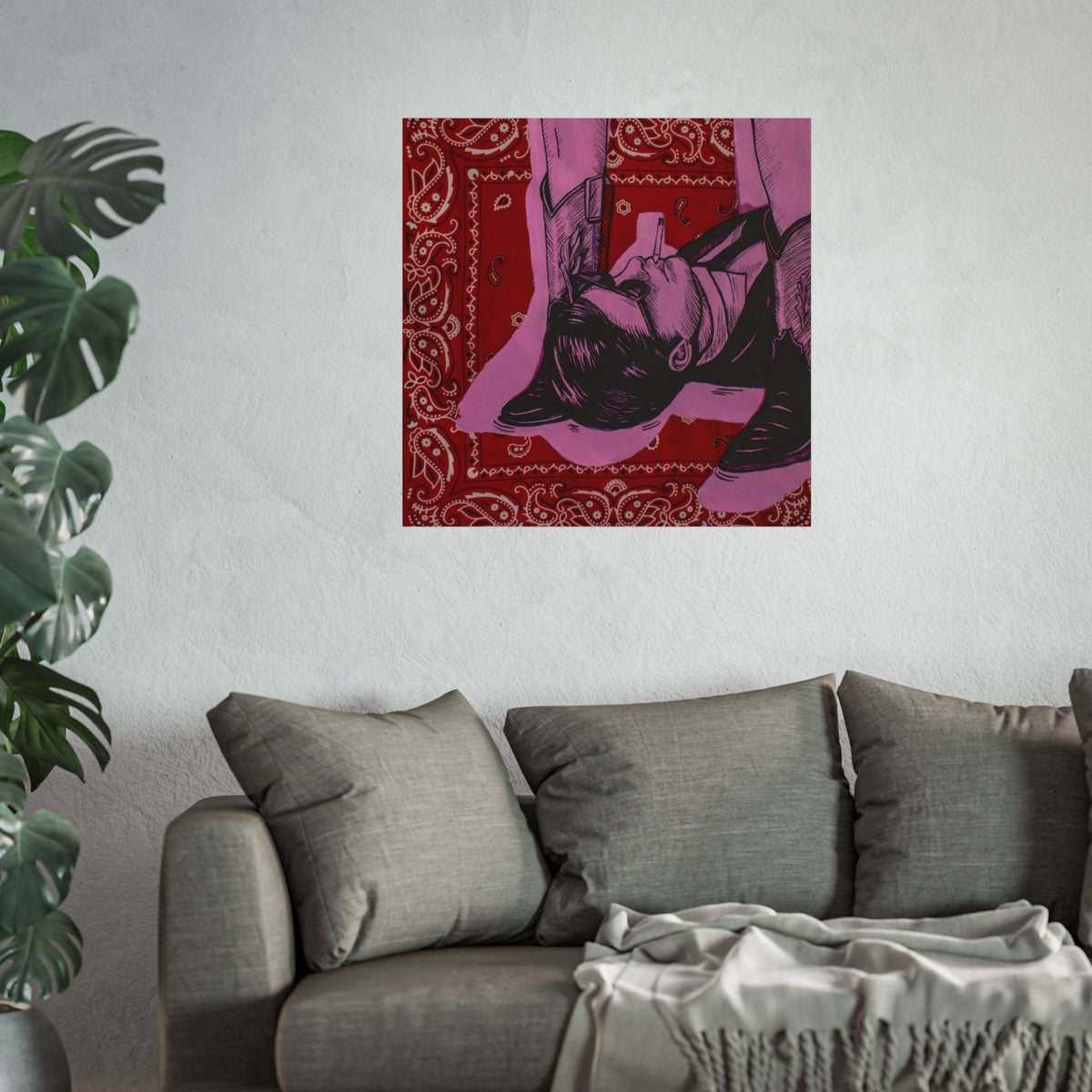 Bandana Print: These Boots Are Made For Walking Print Jess Sinclair-Sands Art
