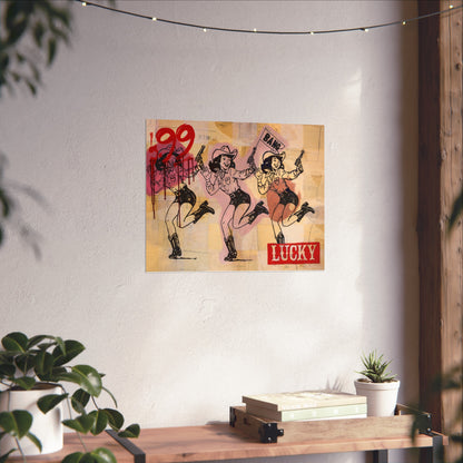 Cowgirl Roulette Limited Print Jess Sinclair-Sands Art