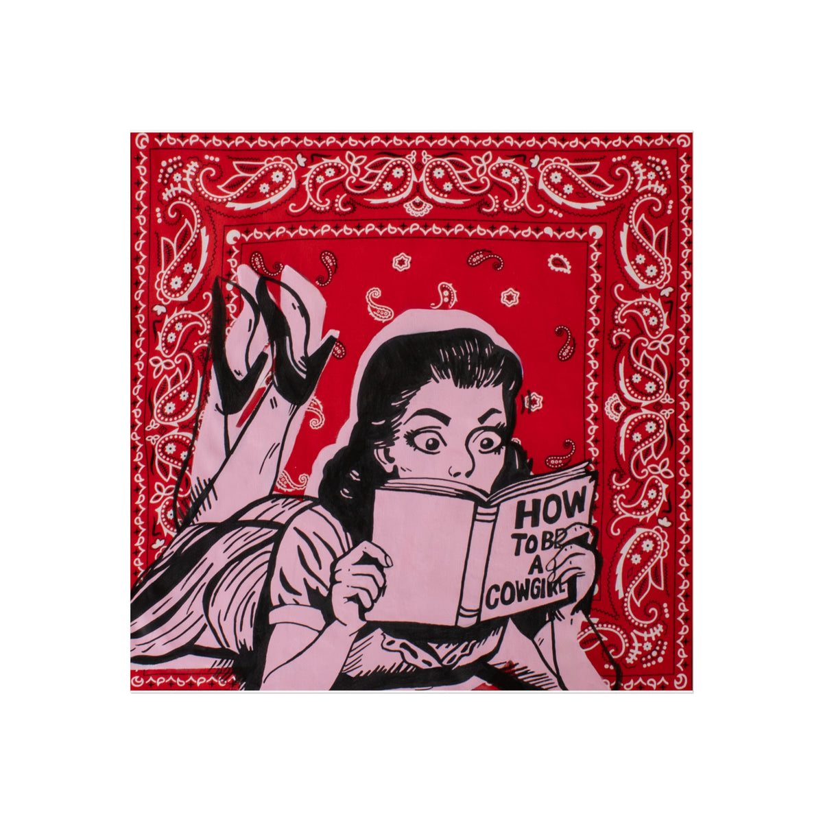 Bandana Print: Trading Pearls for Spurs Print Jess Sinclair-Sands Art