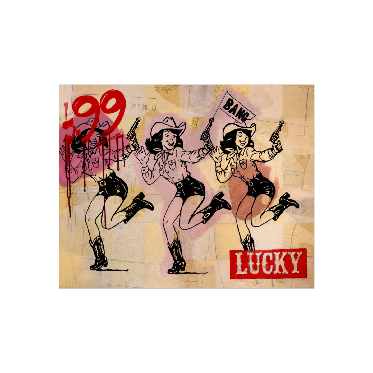 Cowgirl Roulette Limited Print Jess Sinclair-Sands Art